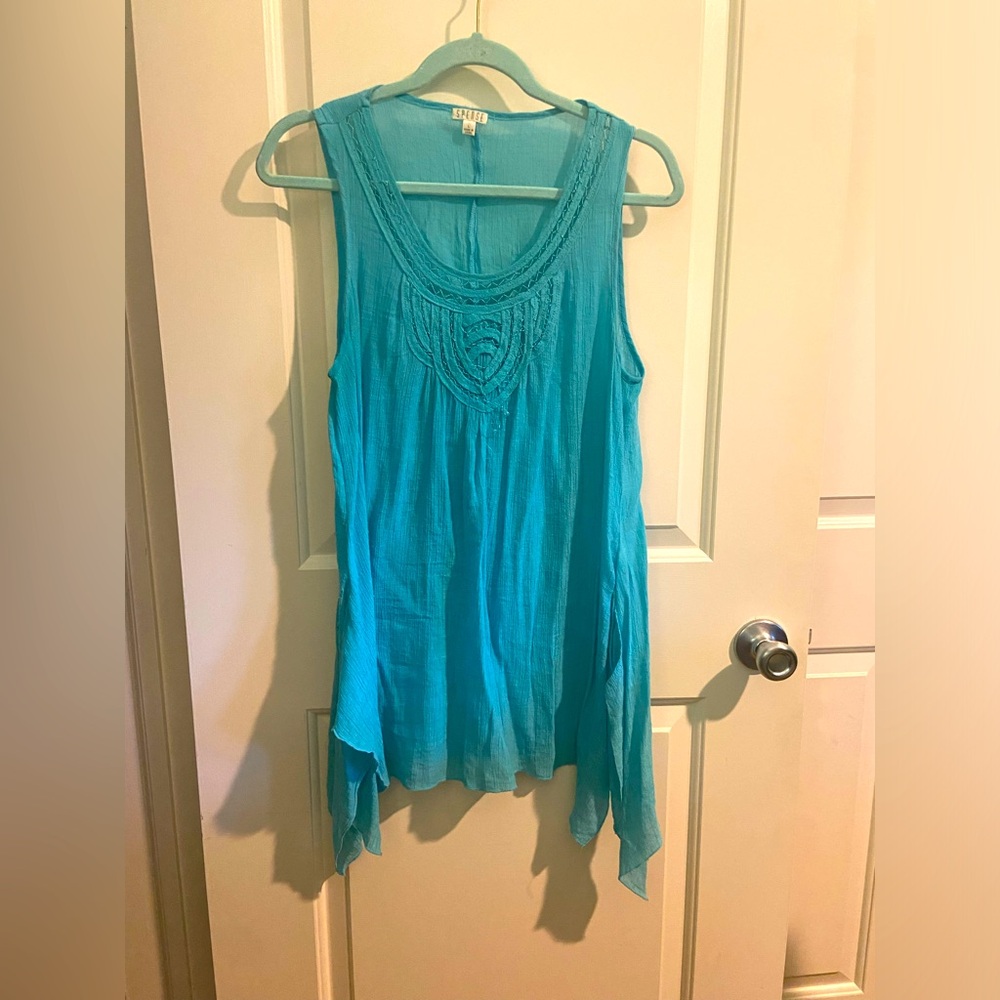 Spense Sheer Sleeveless Top, Women's Size Large